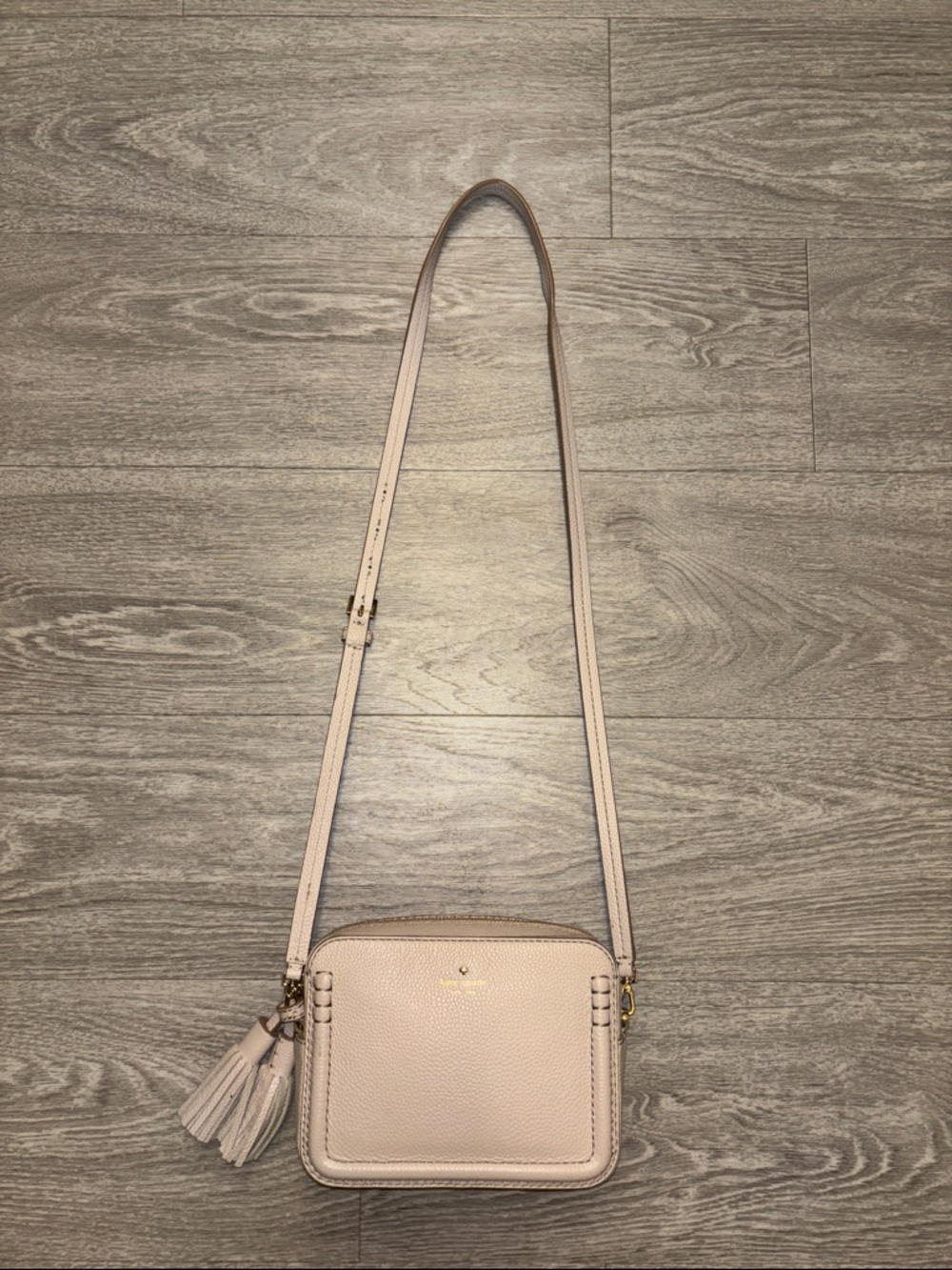 Kate Spade Pebbled Leather Blush Pink Crossbody with Tassel